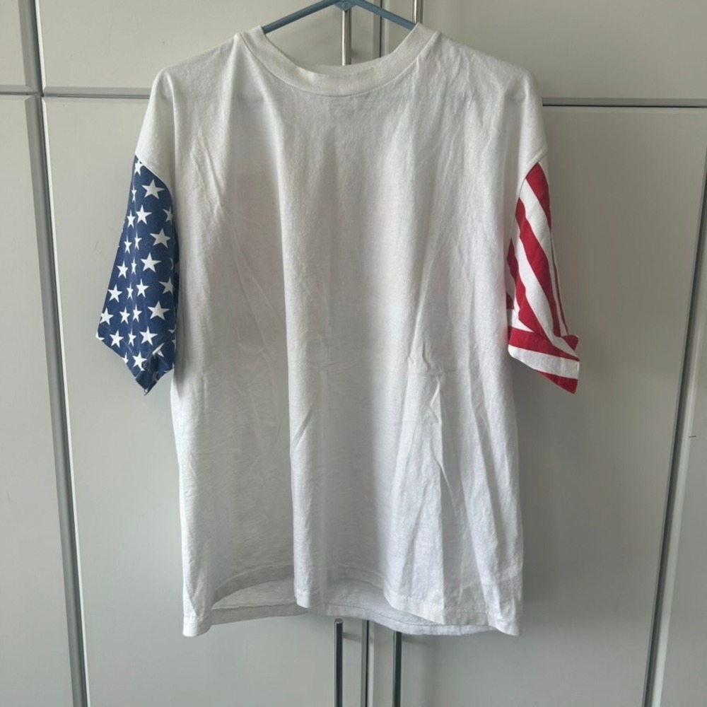 Vintage LA Sportswear USA Idaho Freestyle Wrestling T-Shirt XL White Flag Sleeve